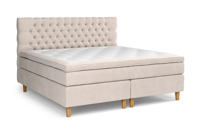 Celine kontinentalseng 210x210cm - Beige / velour - Møbler - Senge - Kontinentalsenge