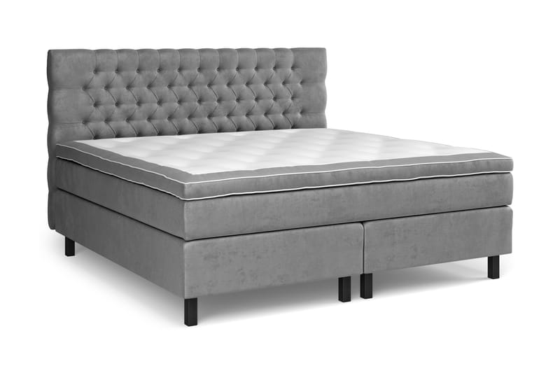 Celine kontinentalseng 210x210cm - Grå / velour - Møbler - Senge - Kontinentalsenge
