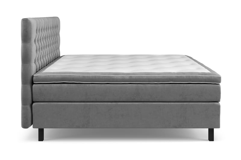 Celine kontinentalseng 210x210cm - Grå / velour - Møbler - Senge - Kontinentalsenge