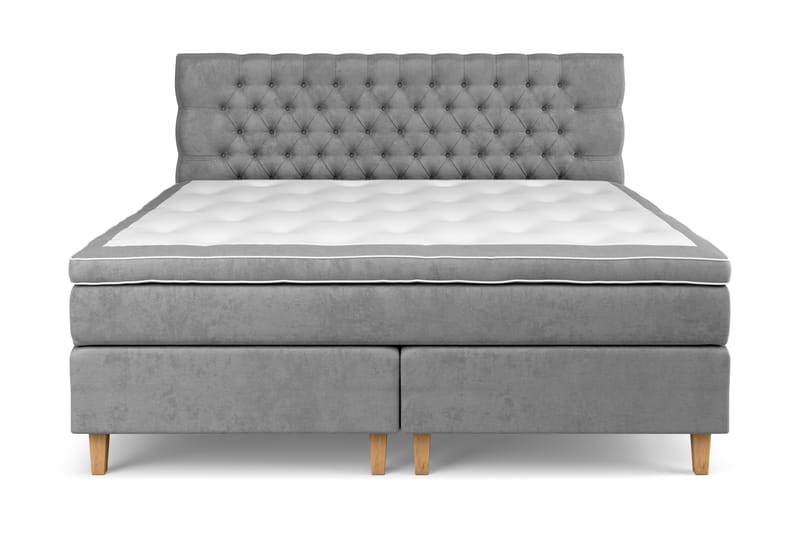 Celine kontinentalseng 210x210cm - Grå / velour - Møbler - Senge - Kontinentalsenge