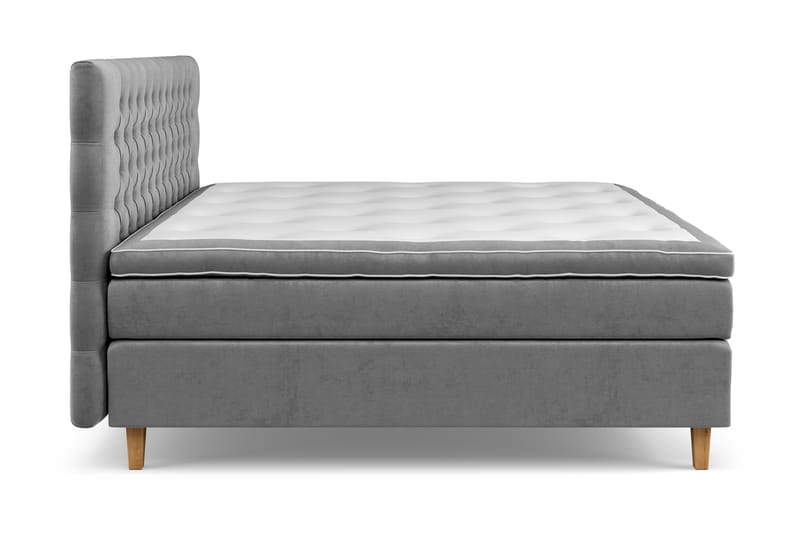 Celine kontinentalseng 210x210cm - Grå / velour - Møbler - Senge - Kontinentalsenge