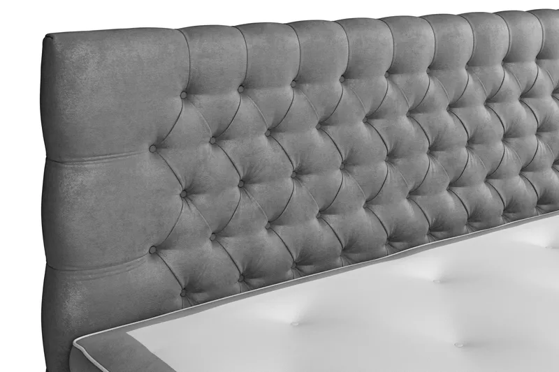 Celine kontinentalseng 210x210cm - Grå / velour - Møbler - Senge - Kontinentalsenge