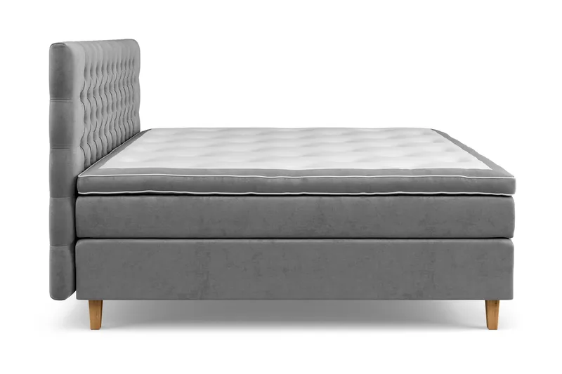 Celine kontinentalseng 210x210cm - Grå / velour - Møbler - Senge - Kontinentalsenge