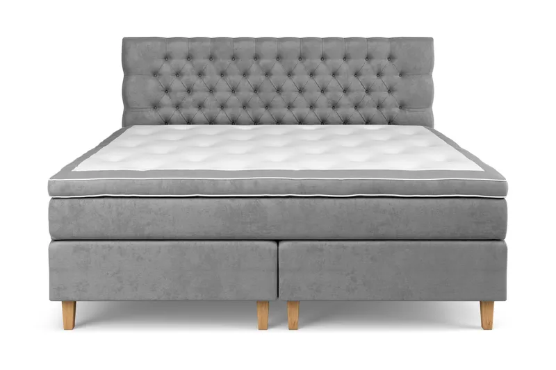 Celine kontinentalseng 210x210cm - Grå / velour - Møbler - Senge - Kontinentalsenge