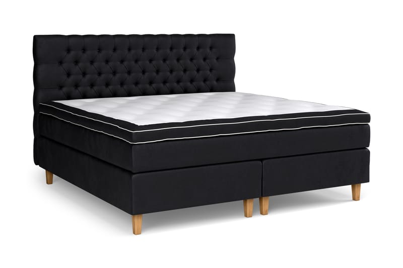 Celine kontinentalseng 210x210cm - Sort / velour - Møbler - Senge - Kontinentalsenge