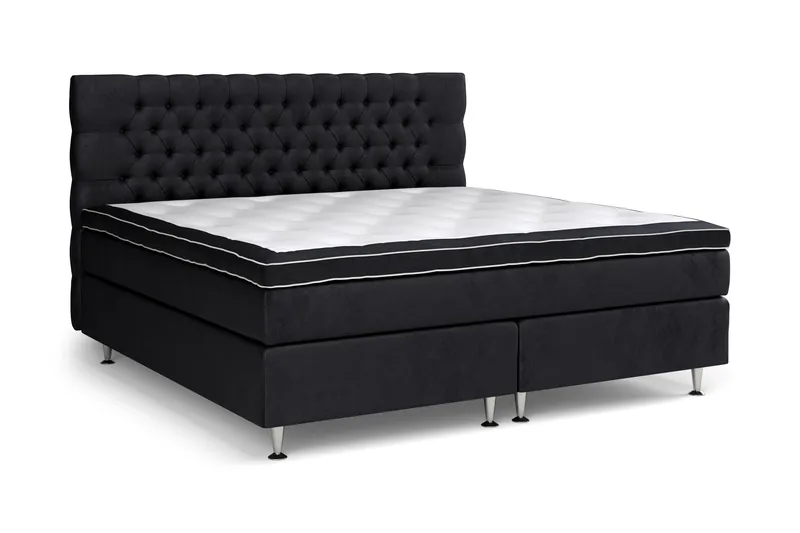 Celine kontinentalseng 210x210cm - Sort / velour - Møbler - Senge - Kontinentalsenge