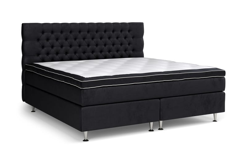 Celine kontinentalseng 210x210cm - Sort / velour - Møbler - Senge - Kontinentalsenge