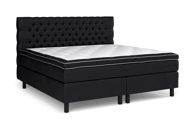 Celine kontinentalseng 210x210cm - Sort / velour - Møbler - Senge - Kontinentalsenge