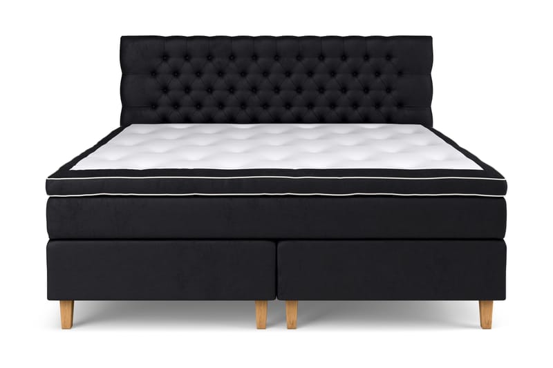 Celine kontinentalseng 210x210cm - Sort / velour - Møbler - Senge - Kontinentalsenge