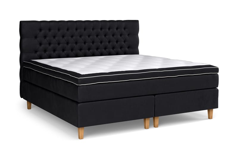 Celine kontinentalseng 210x210cm - Sort / velour - Møbler - Senge - Kontinentalsenge