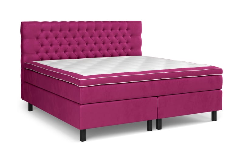 Celine kontinentalseng 210x210cm - Pink / Velour - Møbler - Senge - Kontinentalsenge