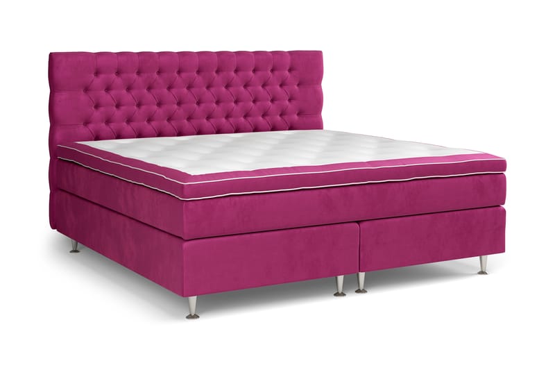 Celine kontinentalseng 210x210cm - Pink / Velour - Møbler - Senge - Kontinentalsenge