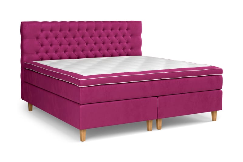 Celine kontinentalseng 210x210cm - Pink / Velour - Møbler - Senge - Kontinentalsenge