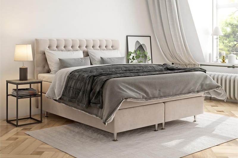 Celine kontinentalseng Komplet komplet seng pakke 210x210 - Beige - Møbler - Senge - Kontinentalsenge