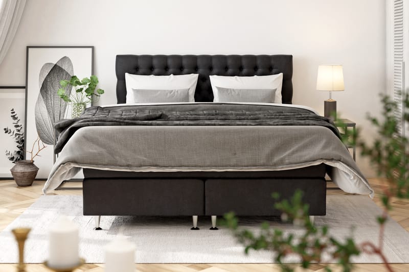 Celine Sengepakke 180x200cm - Sort / velour - Møbler - Senge - Kontinentalsenge