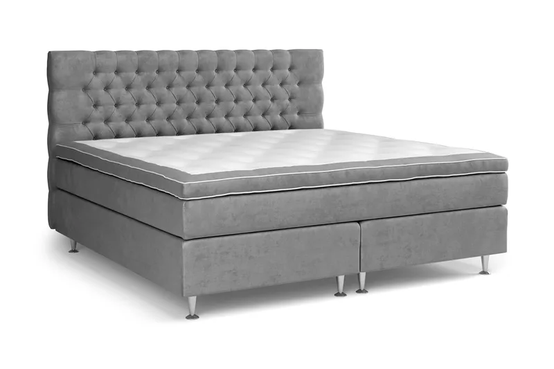 Celine Sengepakke 210x210cm - Grå / velour - Møbler - Senge - Kontinentalsenge