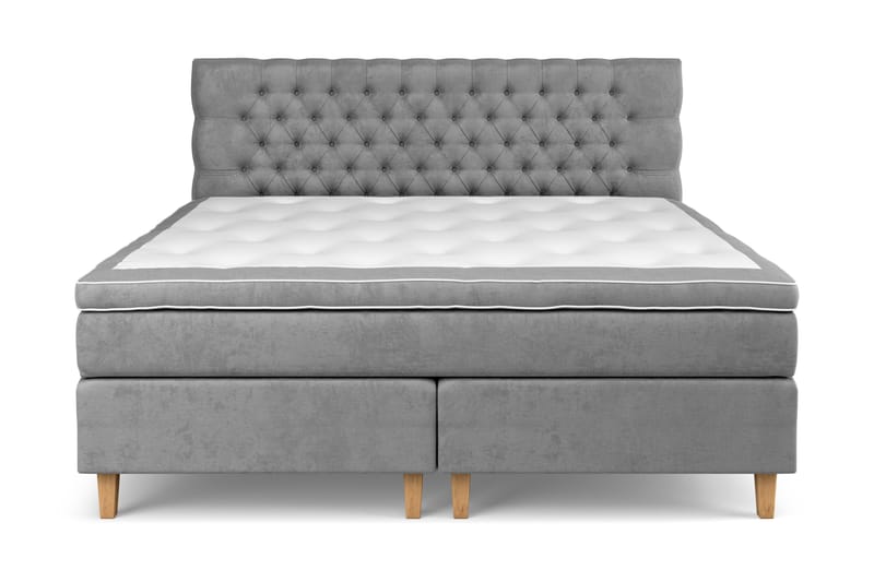 Celine Sengepakke 210x210cm - Grå / velour - Møbler - Senge - Kontinentalsenge