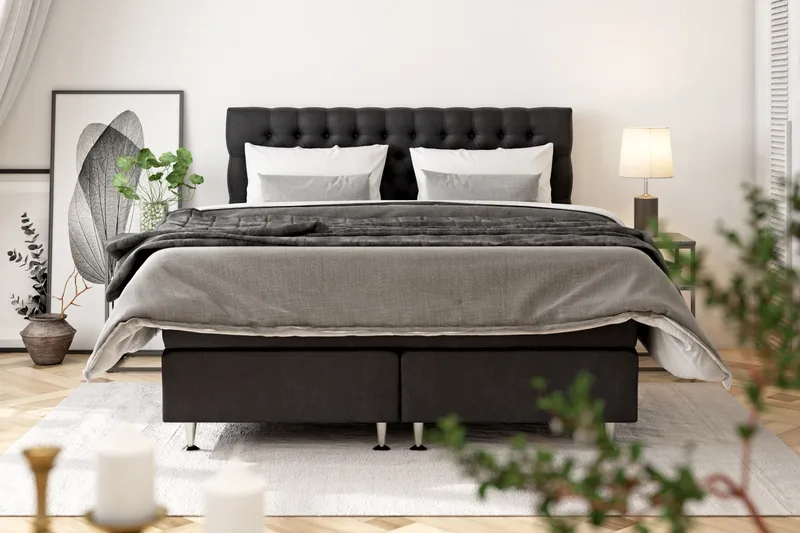 Celine Sengepakke 210x210cm - Sort / velour - Møbler - Senge - Kontinentalsenge