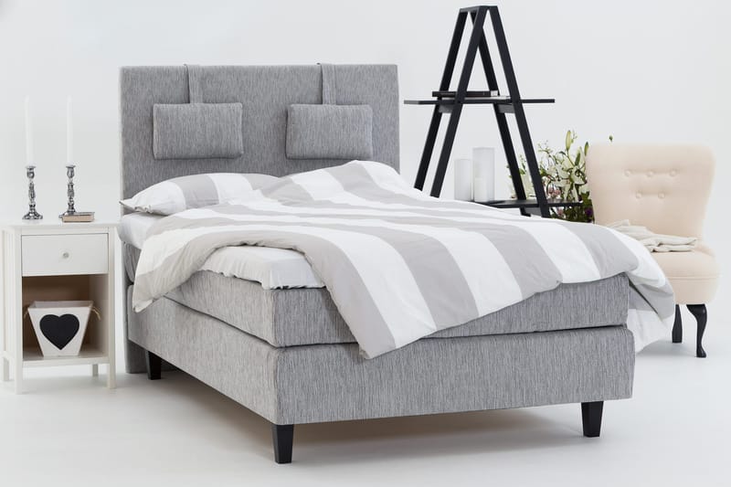 Charleston 140 Kontinentalseng Lysegrå - Møbler - Senge - Kontinentalsenge