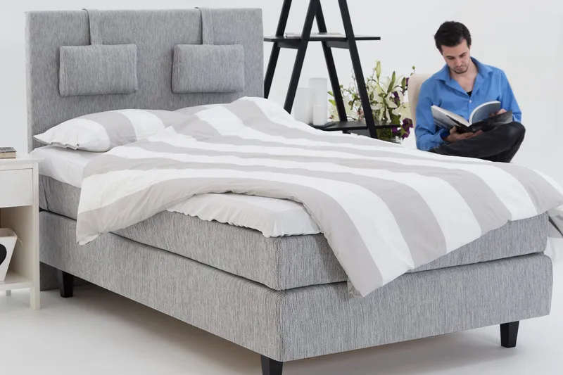 Charleston 140 Kontinentalseng Lysegrå - Møbler - Senge - Kontinentalsenge