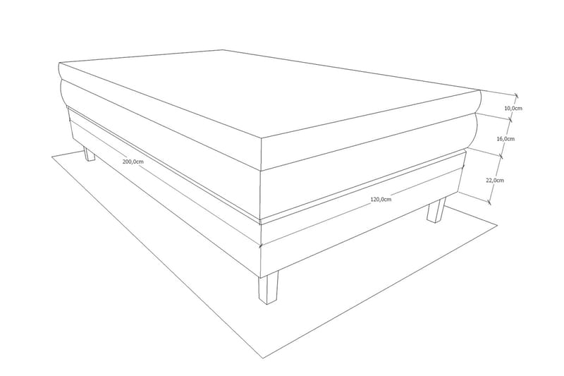 Charleston Komplet Sengepakke 120x200 Lysegrå - Møbler - Senge - Komplet sengepakke