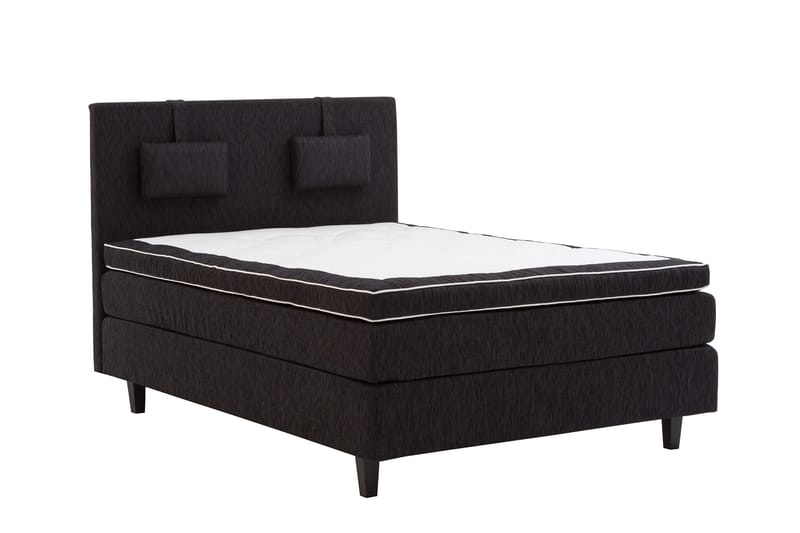 Charleston Kontinentalseng 120x200 hård polyesterskum - sort - Møbler - Senge - Kontinentalsenge