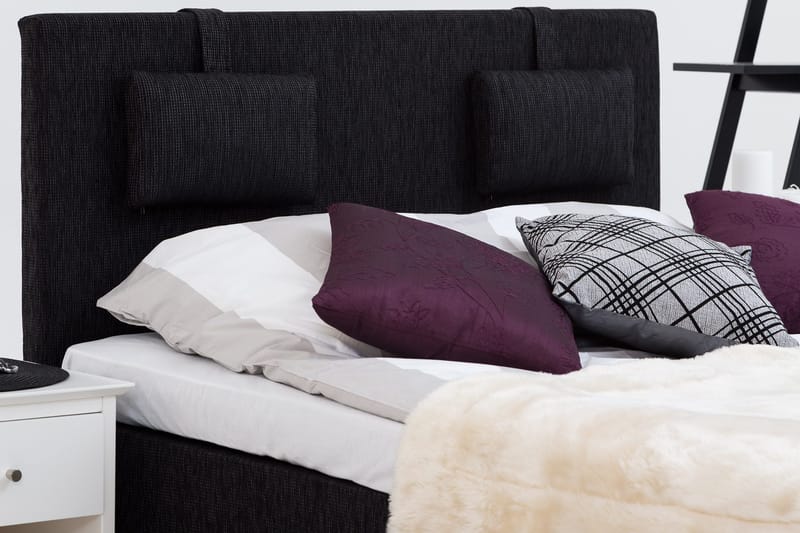 Charleston Kontinentalseng 120x200 hård polyesterskum - sort - Møbler - Senge - Kontinentalsenge