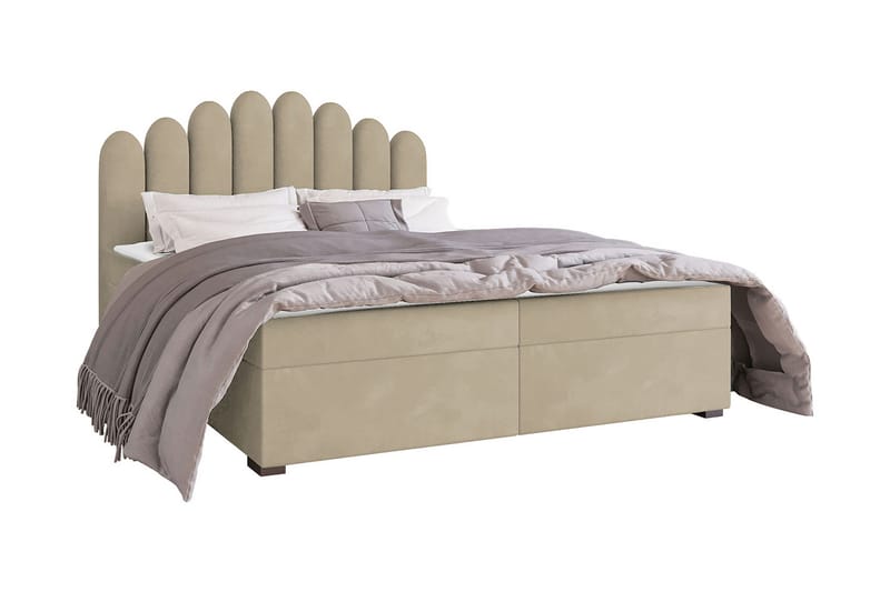 Chepstow Kontinentalseng 140x200 cm Medium - Velour/Beige - Møbler - Senge - Kontinentalsenge