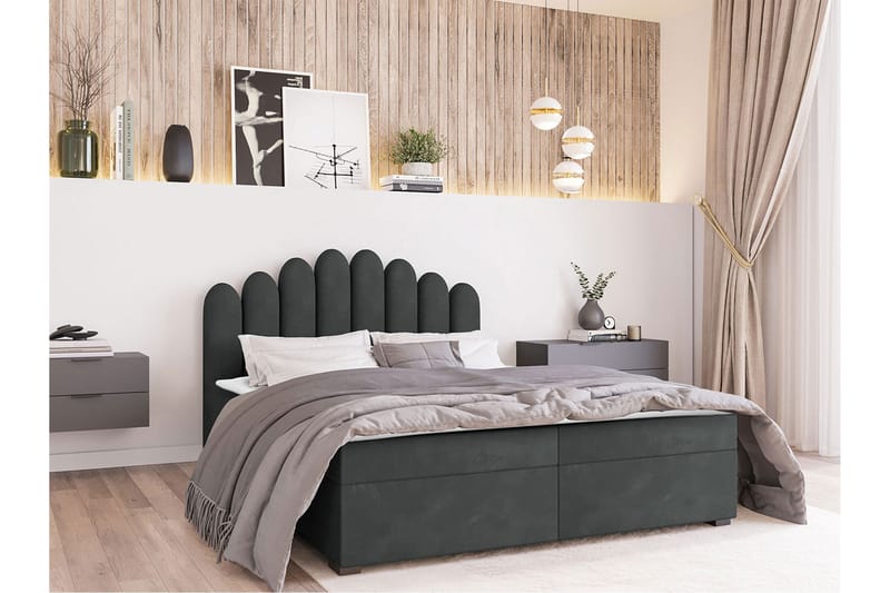 Chepstow Kontinentalseng 160x200 cm Medium - Mørkegrå - Møbler - Senge - Kontinentalsenge