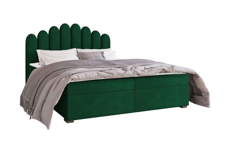 Chepstow Kontinentalseng 180x200 cm Medium - Velour/Mørkegrøn - Møbler - Senge - Kontinentalsenge