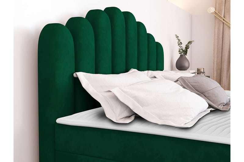 Chepstow Kontinentalseng 180x200 cm Medium - Velour/Mørkegrøn - Møbler - Senge - Kontinentalsenge