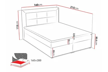 Clasic Box Kontinentalseng 160x215 cm - Beige - Møbler - Senge - Kontinentalsenge