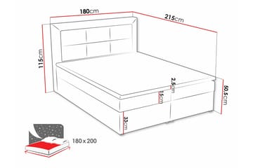 Clasic Box Kontinentalseng 180x215 cm - Beige - Møbler - Senge - Kontinentalsenge