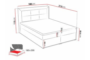Clasic Box Kontinentalseng 180x215 cm - Grå - Møbler - Senge - Kontinentalsenge