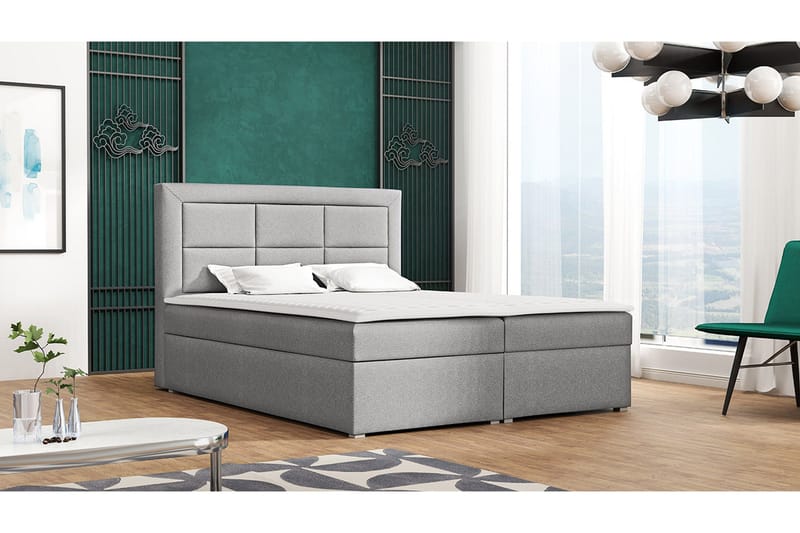 Clasic Box Kontinentalseng 180x215 cm - Grå - Møbler - Senge - Kontinentalsenge