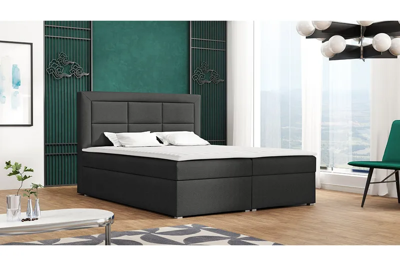 Clasic Box Kontinentalseng 180x215 cm - Mørkegrå - Møbler - Senge - Kontinentalsenge