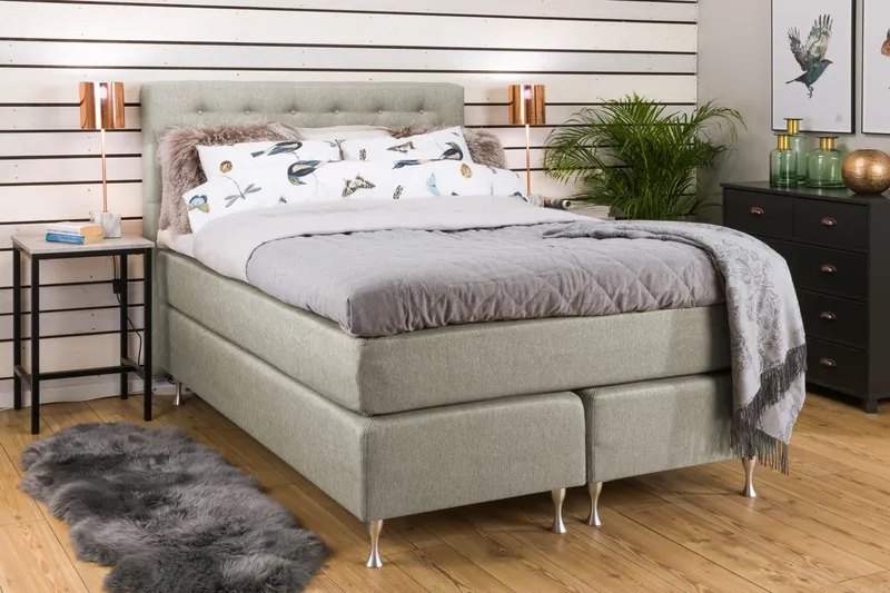 Cloud Komplet Sengepakke 140x200 - Beige/Hvid - Møbler - Senge - Kontinentalsenge