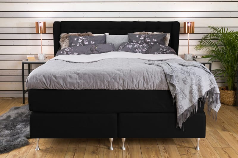 Cloud Komplet Sengepakke 160x200 - Sort - Møbler - Senge - Kontinentalsenge