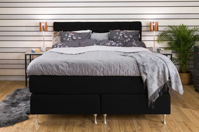 Cloud Kontinentalseng 160x200 - Sort/Hvid - Møbler - Senge - Kontinentalsenge