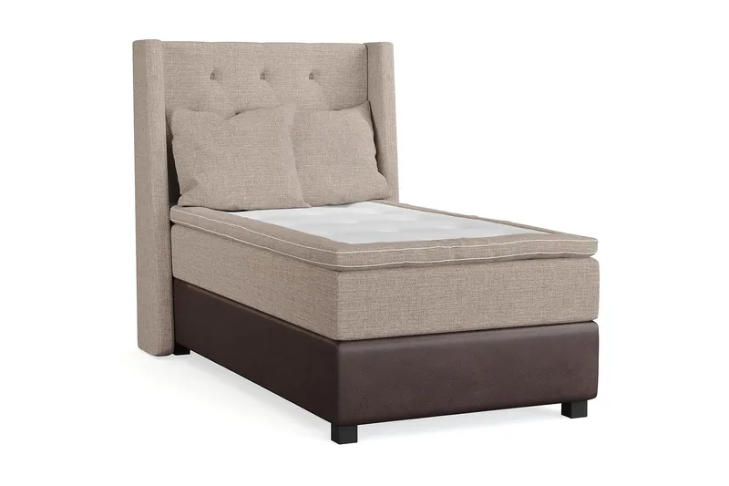 Cuba Kontinentalseng 105x200 - (+Flere valg) Beige/Brun - Møbler - Senge - Kontinentalsenge