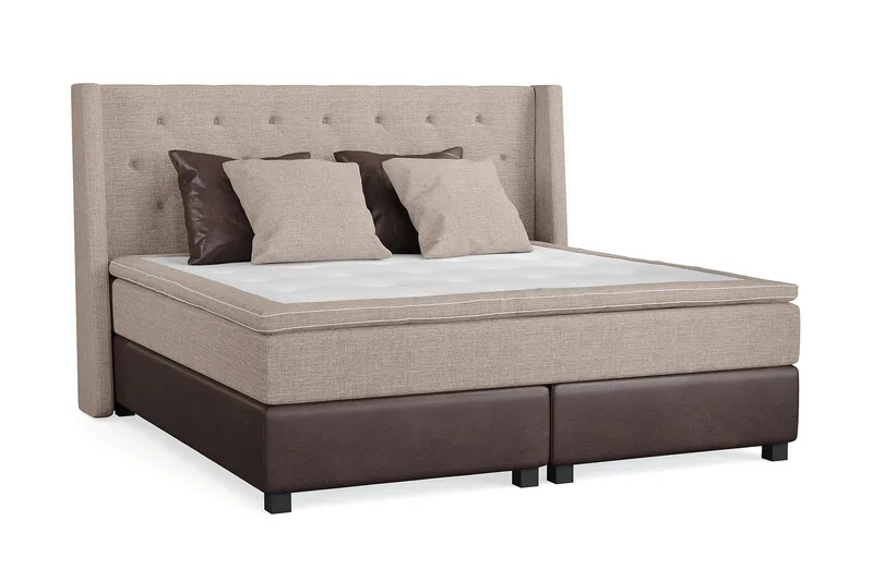 Cuba Kontinentalseng 210x210 - (+Flere valg) Beige/Brun - Møbler - Senge - Kontinentalsenge
