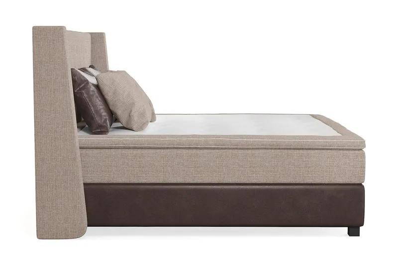 Cuba Kontinentalseng 210x210 - (+Flere valg) Beige/Brun - Møbler - Senge - Kontinentalsenge