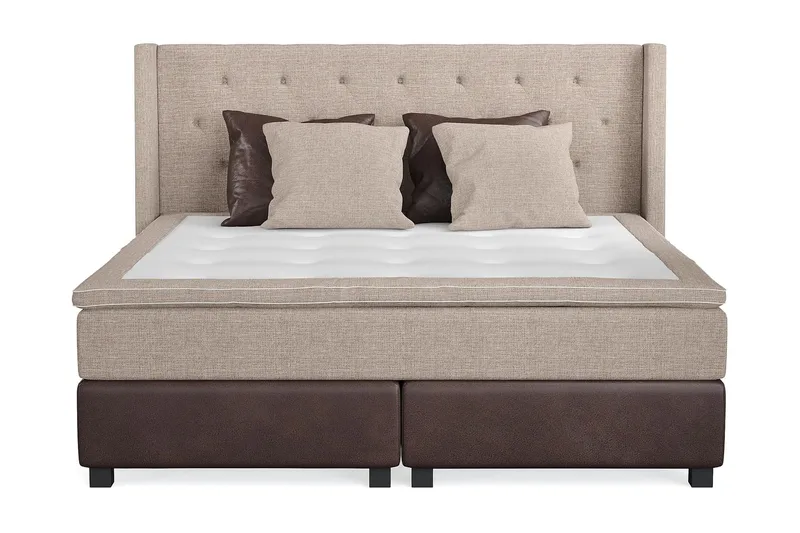 Cuba Kontinentalseng 210x210, (+Flere valg) Beige/Brun