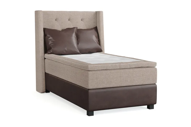 Cuba Sengepakke 105x200 med To Brune Puder - (+Flere valg) Beige/Brun - Møbler - Senge - Kontinentalsenge
