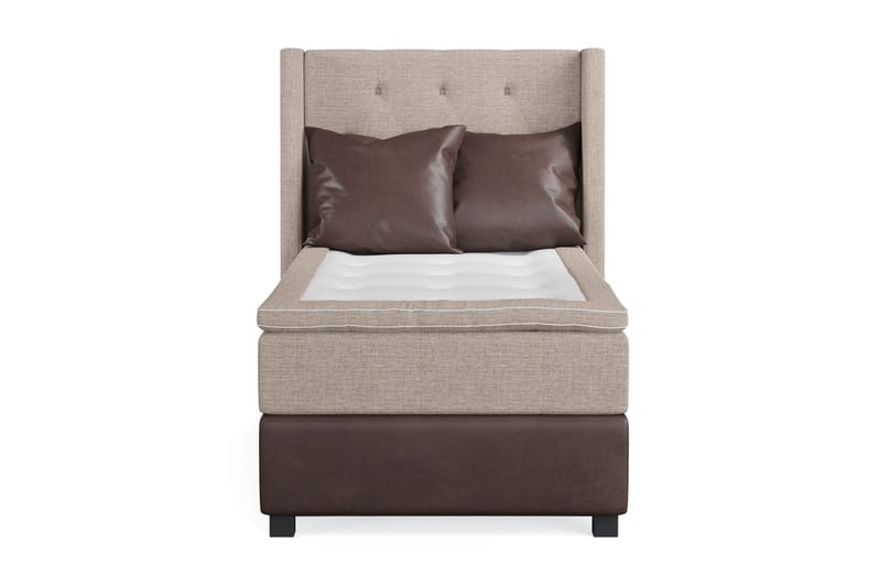 Cuba Sengepakke 105x200 med To Brune Puder, (+Flere valg) Beige/Brun