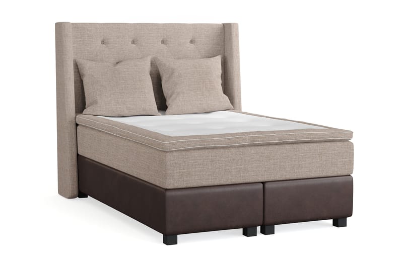 Cuba Sengepakke 140x200 med To Beige Puder - (+Flere valg) Beige/Brun - Møbler - Senge - Kontinentalsenge