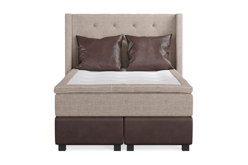 Cuba Sengepakke 140x200 med To Brune Puder, (+Flere valg) Beige/Brun