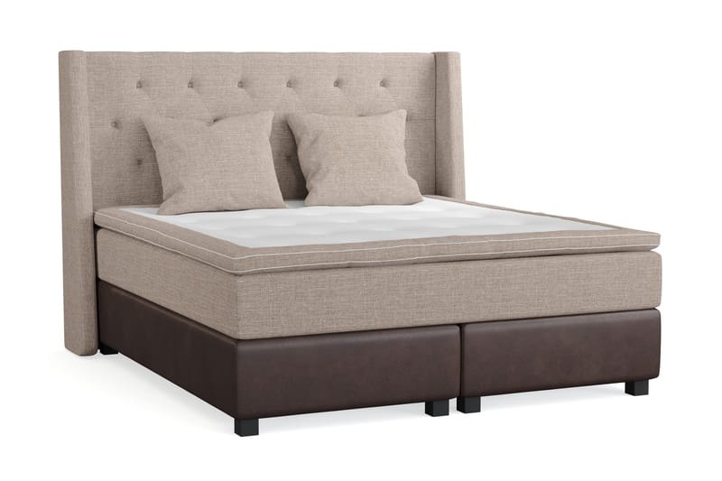 Cuba Sengepakke 160x200 med To Beige Puder - (+Flere valg) Beige/Brun - Møbler - Senge - Kontinentalsenge