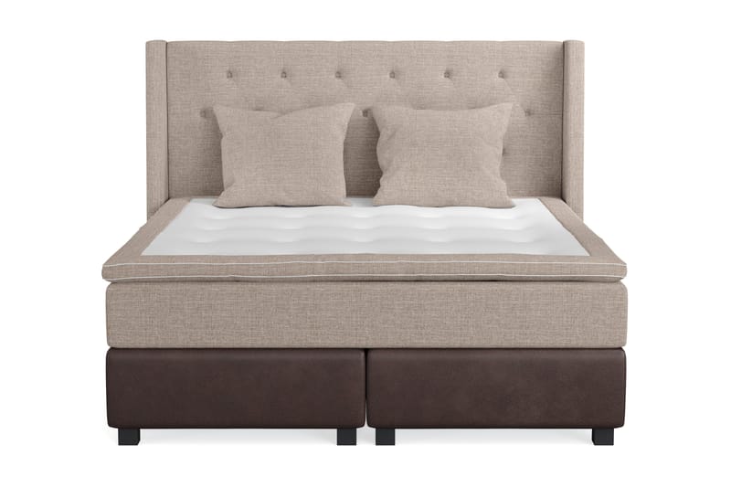 Cuba Sengepakke 160x200 med To Beige Puder - (+Flere valg) Beige/Brun - Møbler - Senge - Kontinentalsenge