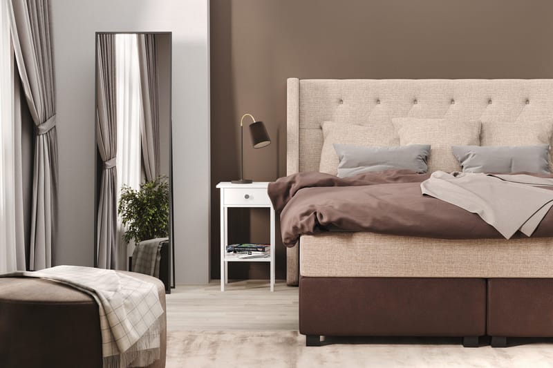Cuba Sengepakke 160x200 med Tre Beige Puder - (+Flere valg) Beige/Brun - Møbler - Senge - Kontinentalsenge